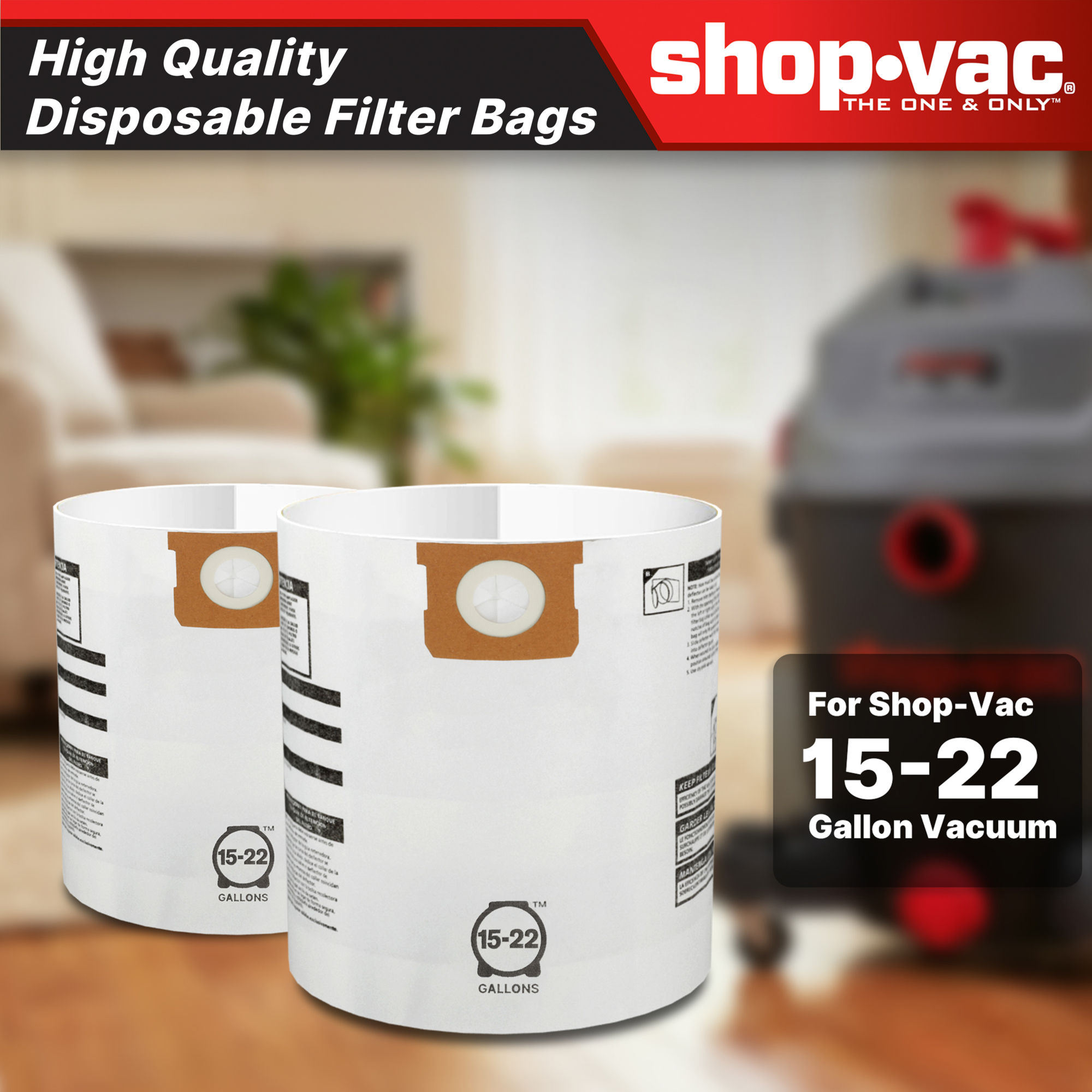 Shop-Vac 15-22 Gal. Disposable Filter Bags 9066333